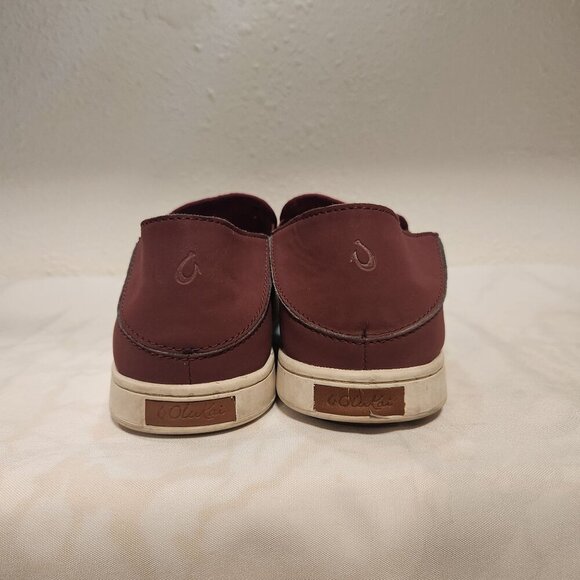 OluKai Women's Size 9 Pehuea Maroon Slip On Comfort Sneaker Stretch Non Marking - Picture 4 of 9
